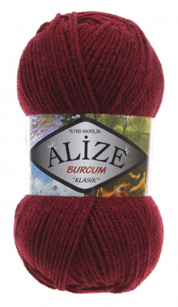 Fir de tricotat sau crosetat - Fir ACRILIC ALIZE BURCUM KLASIK GRENA 57 - Img 2