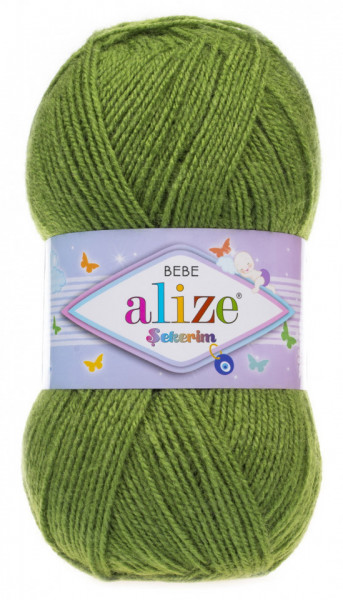 Fir de tricotat sau crosetat - Fir ACRILIC ALIZE SEKERIM BEBE VERDE 210