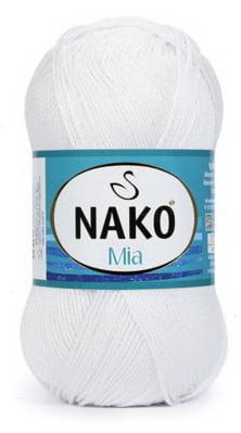 Fir de tricotat sau crosetat - Fir BUMBAC 100% NAKO MIA ALB 208