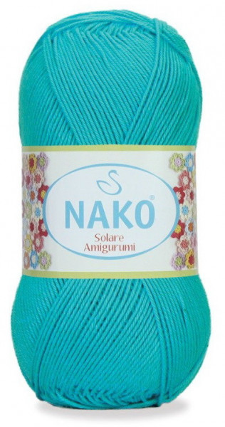 Fir de tricotat sau crosetat - Fir BUMBAC 100% NAKO SOLARE AMIGURUMI TURQAZ 6954
