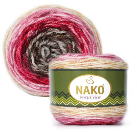 Fir de tricotat sau crosetat - Fire din amestec alpaca, lana si acril Nako Peru Color - COD 32189