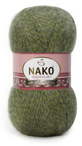 Fir de tricotat sau crosetat - Fire tip mohair acril NAKO ANGORA LUKS VERDE MOULINE 21358