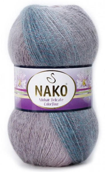 Fir de tricotat sau crosetat - Fire tip mohair acril NAKO MOHAIR DELICATE COLORFLOW DEGRADE 28088