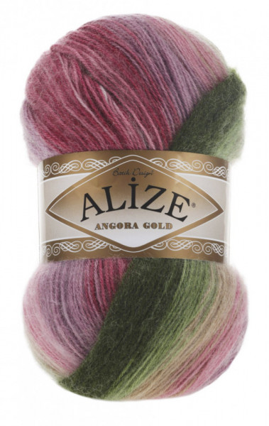 Fir de tricotat sau crosetat - Fire tip mohair din acril Alize Angora Gold Batik degrade 2527