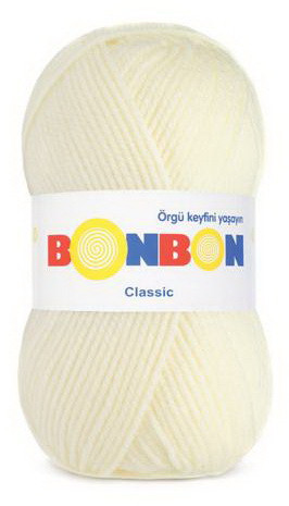 Fir de tricotat sau crosetat - Fire tip mohair din acril BONBON CLASIC CREAM 98223