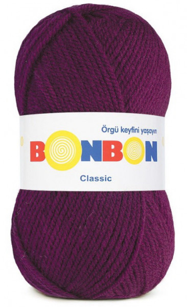Fir de tricotat sau crosetat - Fire tip mohair din acril BONBON CLASIC MOV 98585