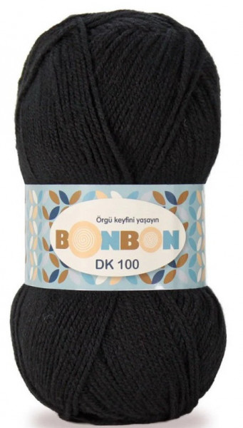 Fir de tricotat sau crosetat - Fire tip mohair din acril BONBON DK NEGRU 98206