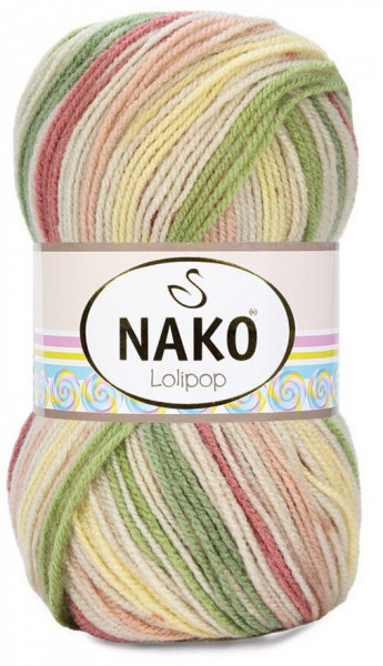 Fir de tricotat sau crosetat - Fire tip mohair din acril degrade Nako Lolipop degrade 82849