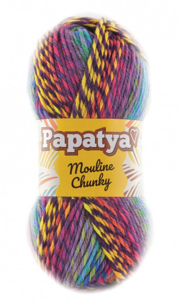 Fir de tricotat sau crosetat - Fire tip mohair din acril Kamgarn Papatya Mouline Chunky Degrade 5174