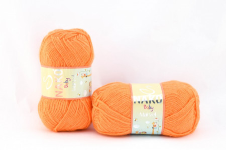 Fir de tricotat sau crosetat - Fire tip mohair din acril Nako Baby MARVEL PORTOCALIU 10157 - Img 2