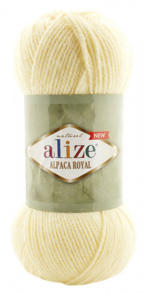Fir de tricotat sau crosetat - Fire tip mohair din alpaca 15%, lana 30%, acril 55% Alize Alpaca Royal New CREAM 01