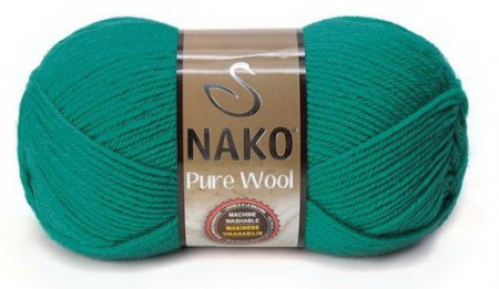 Fir de tricotat sau crosetat - Fire tip mohair din lana 100% Nako PURE WOOL VERDE 10327