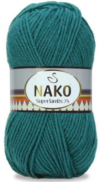 Fir de tricotat sau crosetat - Fire tip mohair din lana 25% si acril 75% Nako Superlambs 25 TURQUAZ 10100