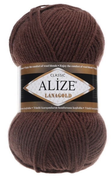 Fir de tricotat sau crosetat - Fire tip mohair din lana 49% si acril 51% Alize Lanagold Maro 994 - Img 2