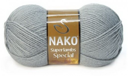 Fir de tricotat sau crosetat - Fire tip mohair din lana 50% si acril 50% Nako Superlambs Special gri 4192