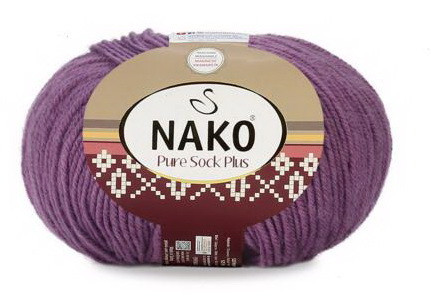 Fir de tricotat sau crosetat - Fire tip mohair din lana si polyamida Nako PURE SOCK PLUS MOV 10506