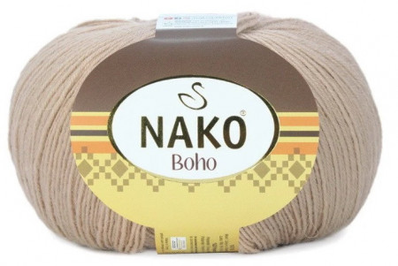 Fir de tricotat sau crosetat - Fire tip mohair din lana si polyamida Nako BOHO BEJ 4459