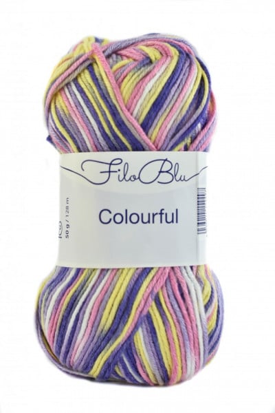 Fir de tricotat sau crosetat - Fire tip mohair din poliester Filo Blu - Colourful - 01 DEGRADE