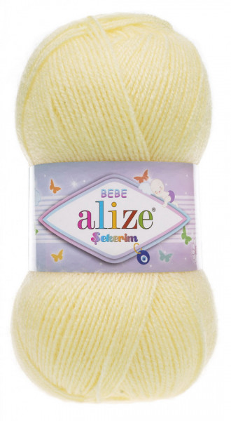 Fir de tricotat sau crosetat - Fir ACRILIC ALIZE SEKERIM BEBE GALBEN 13