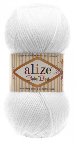 Fir de tricotat sau crosetat - Fire amestec acril anti pilling + bambus ALIZE BABY BEST ALB 55