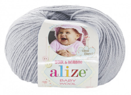 Fir de tricotat sau crosetat - Fire amestec lana + bambus si acril ALIZE BABY WOOL GRI 52