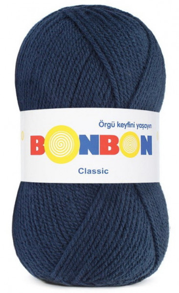 Fir de tricotat sau crosetat - Fire tip mohair din acril BONBON CLASIC ALBASTRU 98583