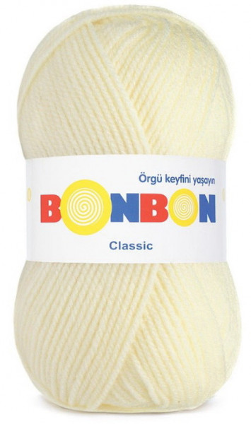 Fir de tricotat sau crosetat - Fire tip mohair din acril BONBON CLASIC CREAM 98511