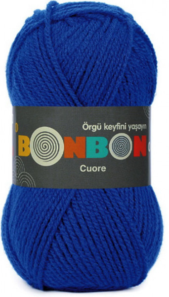 Fir de tricotat sau crosetat - Fire tip mohair din acril BONBON CUORE - ALBASTRU - 98599
