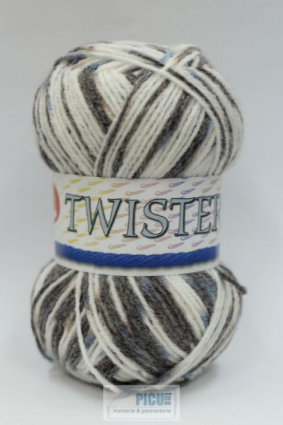 Fir de tricotat sau crosetat - Fire tip mohair din acril CANGURO - TWISTER IMPRIMAT DEGRADE 355
