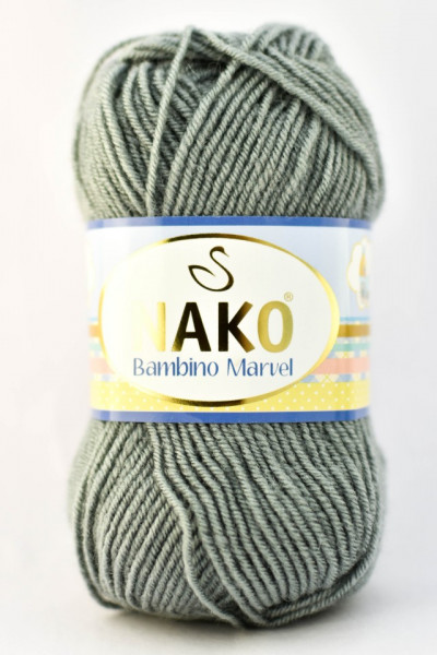 Fir de tricotat sau crosetat - Fire tip mohair din acril Nako Baby MARVEL GRI 9028