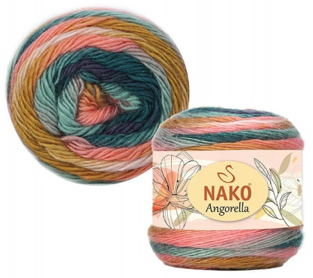 Fir de tricotat sau crosetat - Fire tip mohair din acril premium Nako ANGORELLA DEGRADE 87573