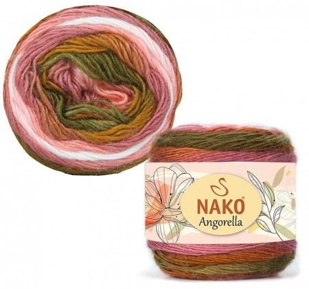 Fir de tricotat sau crosetat - Fire tip mohair din acril premium Nako ANGORELLA DEGRADE 87528
