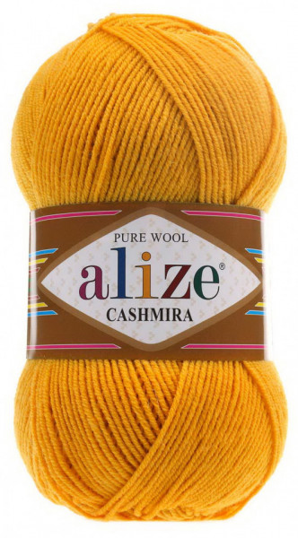 Fir de tricotat sau crosetat - Fire tip mohair din lana 100%, Alize CASHMIRA GALBEN 02