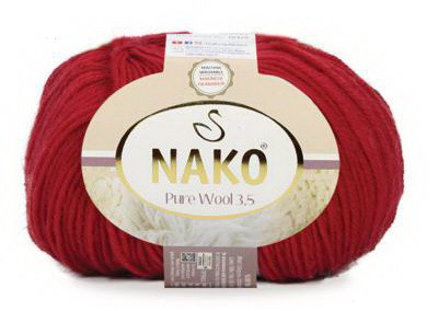 Fir de tricotat sau crosetat - Fire tip mohair din lana 100% Nako PURE WOOL 3.5 ROSU 6814