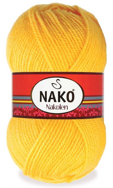 Fir de tricotat sau crosetat - Fire tip mohair din lana 50% si acril 50% Nakolen Galben 3052