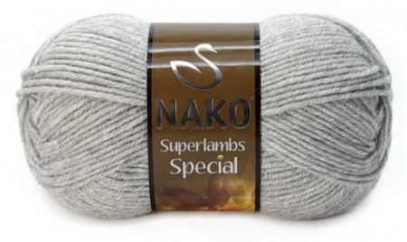 Fir de tricotat sau crosetat - Fire tip mohair din lana 50% si acril 50% Nako Superlambs Special gri 195