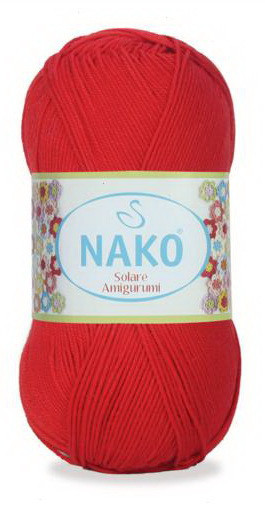 Fir de tricotat sau crosetat - Fir BUMBAC 100% NAKO SOLARE AMIGURUMI ROSU 6951