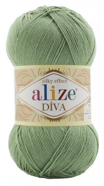 Fir de tricotat sau crosetat - Fir microfibra ALIZE DIVA VERDE 852