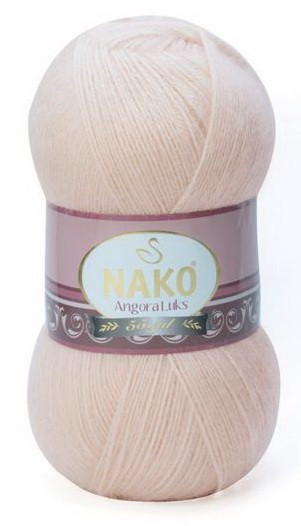 Fir de tricotat sau crosetat - Fire tip mohair acril NAKO ANGORA LUKS BEJ 2250