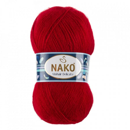 Fir de tricotat sau crosetat - Fire tip mohair acril NAKO MOHAIR DELICATE - ROSU COD 6109 / 3641