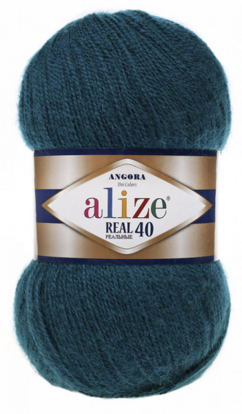 Fir de tricotat sau crosetat - Fire tip mohair din acril Alize Angora Real 40 Petrol 17