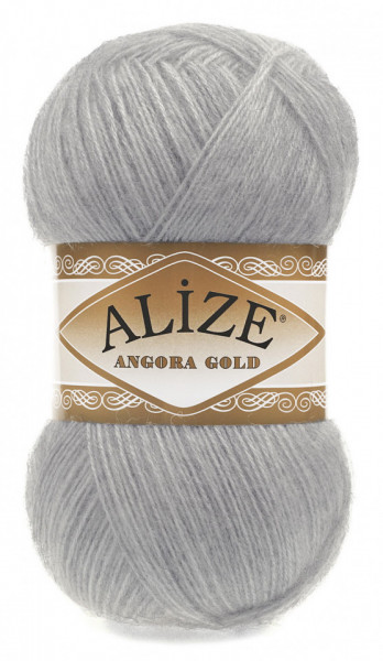 Fir de tricotat sau crosetat - Fire tip mohair din acril Alize Angora Gold Gri 21