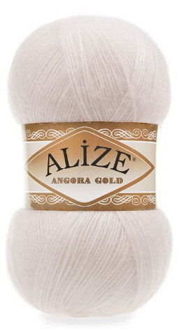 Fir de tricotat sau crosetat - Fire tip mohair din acril Alize Angora Gold CREAM 599