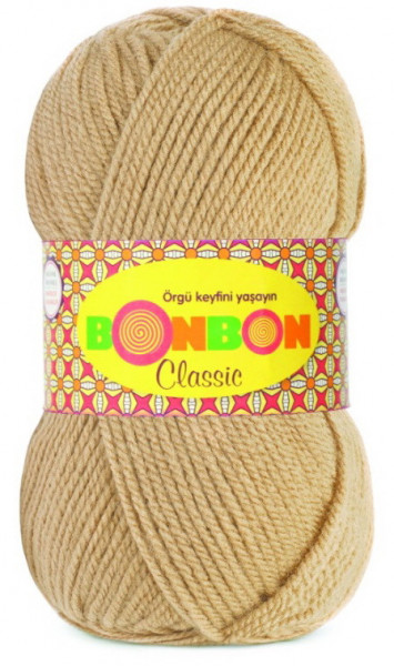 Fir de tricotat sau crosetat - Fire tip mohair din acril BONBON CLASIC BEJ 98531