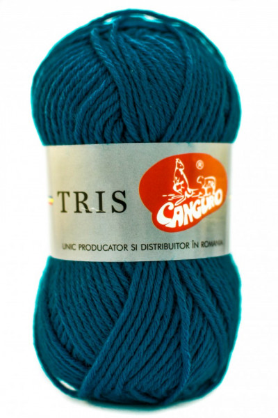 Fir de tricotat sau crosetat - Fire tip mohair din acril CANGURO - TRIS ALBASTRU 335