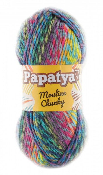 Fir de tricotat sau crosetat - Fire tip mohair din acril Kamgarn Papatya Mouline Chunky Degrade 1209