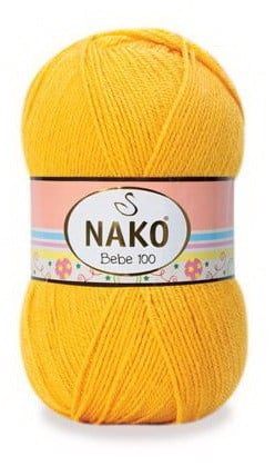Fir de tricotat sau crosetat - Fire tip mohair din acril NAKO BABY - BEBE 100 galben 184