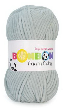 Fir de tricotat sau crosetat - Fire tip mohair din acril NAKO BONBON PANDA BABY GRI 3104