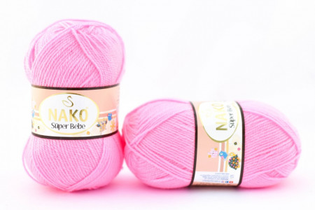 Fir de tricotat sau crosetat - Fire tip mohair din acril Nako SUPER BEBE ROZ 11158 - Img 2