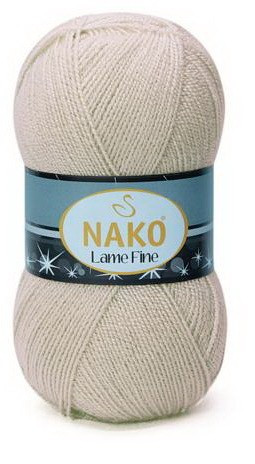 Fir de tricotat sau crosetat - Fire tip mohair din acril si poliester metalic NAKO LAME FINE BEJ 6858